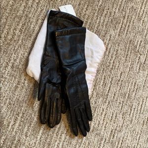Coach black leather gloves